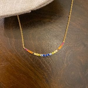 Tai Jewlery Rainbow Arc Gold Plated Necklace